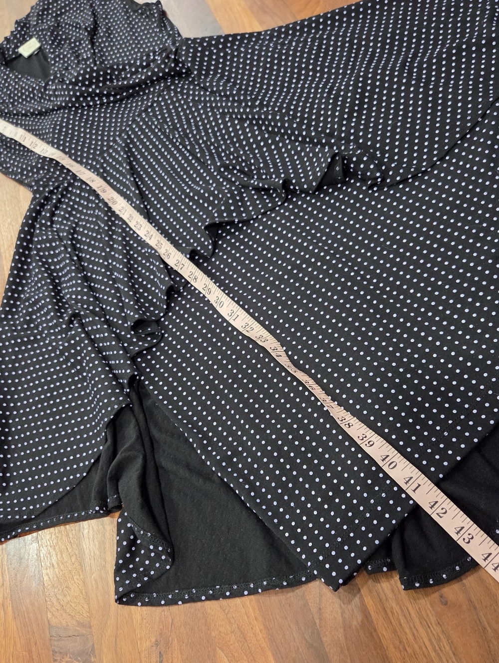 Retro Polka Dot Wrap Dress High Low Hem Sleeveless Fit & Flare Midi Made In USA - Picture 9 of 10